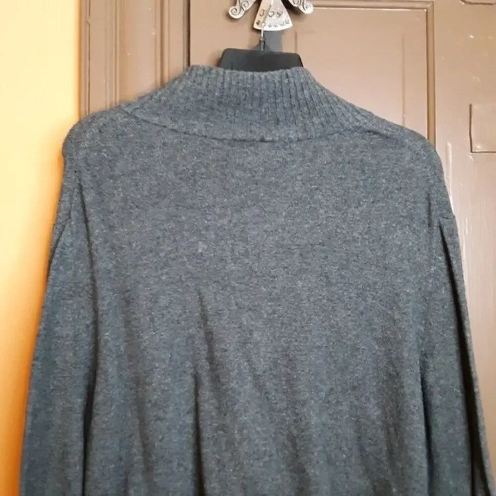 Vintage Gap Men Grey Half Button Long Sleeve Sweater size XXL